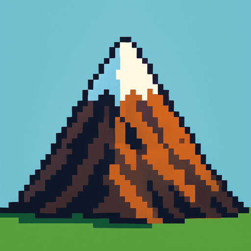 Dağ 2d pixel art.
In-Game asset.  2d.  High contrast.  No shadows