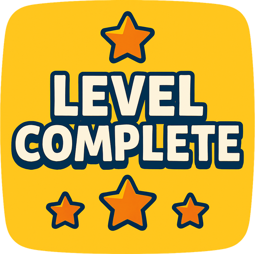 level complete background.
In-Game asset.  2d.  High contrast.  No shadows