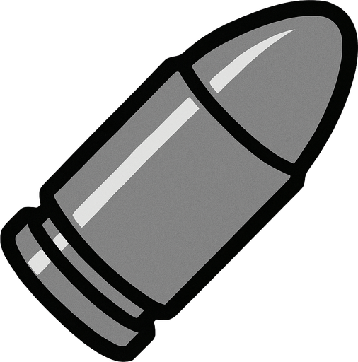 Gray Bullet.
In-Game asset.  2d.  High contrast.  No shadows