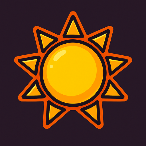 sun.
In-Game asset.  2d.  High contrast.  No shadows