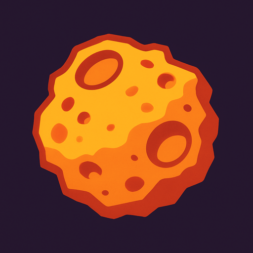 asteroit.
In-Game asset.  2d.  High contrast.  No shadows
