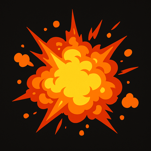 Explosión efecto.
In-Game asset.  2d.  High contrast.  No shadows