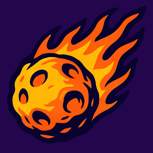 meteor.
In-Game asset.  2d.  High contrast.  No shadows