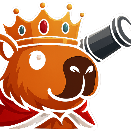 Quitale la resortera y el casco. Añadele una corona de rey con gemas. Añade tambein una capa roja. Agrega en la parte de atras un cañon. Dame la imagen sin fondo.