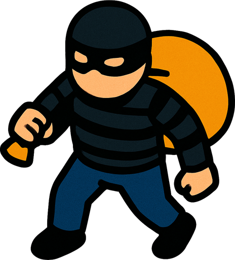 topdown thief.
In-Game asset.  2d.  High contrast.  No shadows