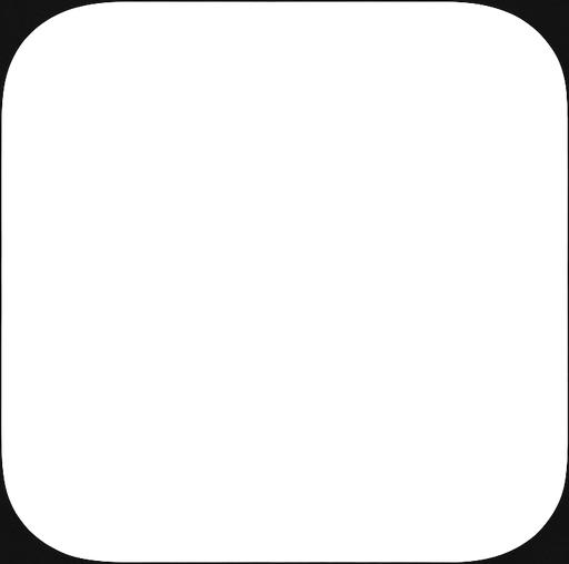 White, rounded square, simple.
In-Game asset.  2d.  High contrast.  No shadows