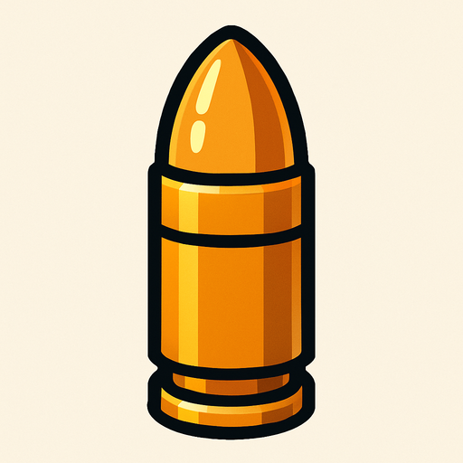 vertical bullet.
In-Game asset.  2d.  High contrast.  No shadows