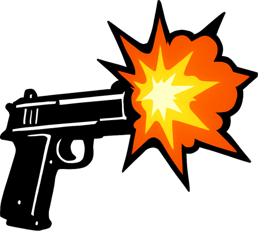 Gunfire.
In-Game asset.  2d.  High contrast.  No shadows