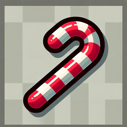 Candy Cane.
Single Game Texture. In-Game asset. 2d. Blank background. High contrast. No shadows.