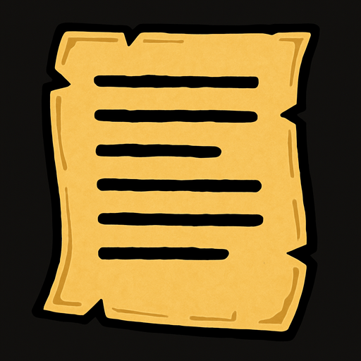 paper.
In-Game asset.  2d.  High contrast.  No shadows