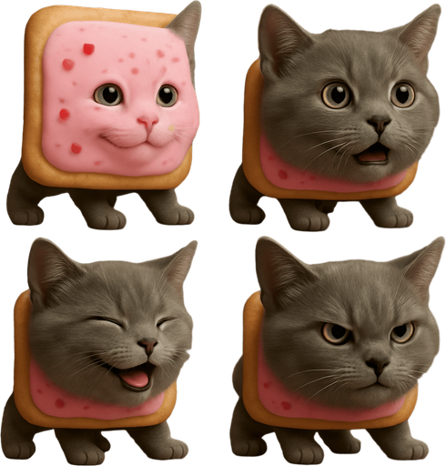 Sprite sheet with different face expressions : smile, surprise, fear, laught, angry...