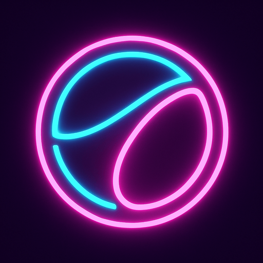 Neon ball.
In-Game asset.  2d.  High contrast.  No shadows