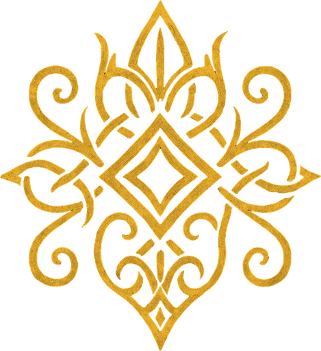 Golden ornoment LOTR style.
In-Game asset.  2d.  High contrast.  No shadows