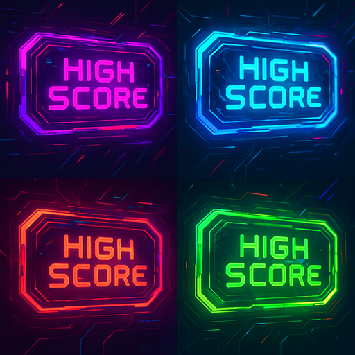 'High Score' buttons. cyberpunk. abstract. Futuer. different colors. HD colors