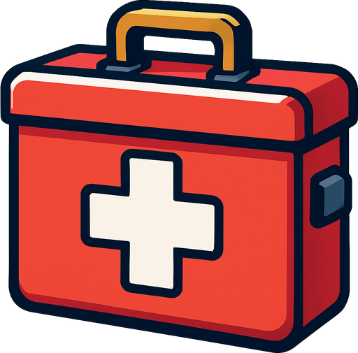 A health kit.
In-Game asset.  2d.  High contrast.  No shadows