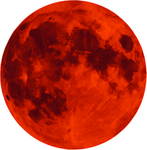 Luna roja sobre cielo nocturno, sin bordes y algo realista, que se aprecie el fondo.
In-Game asset.  2d.  High contrast.  No shadows
