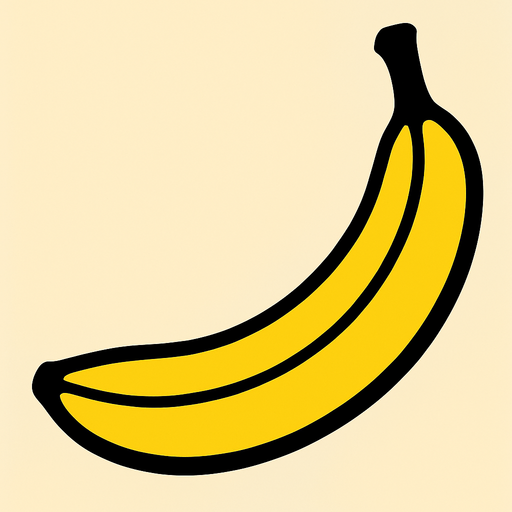 Banana.
2d.  High contrast.  No shadows