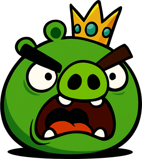 Angry birds 2 King pig.
In-Game asset.  2d.  High contrast.  No shadows