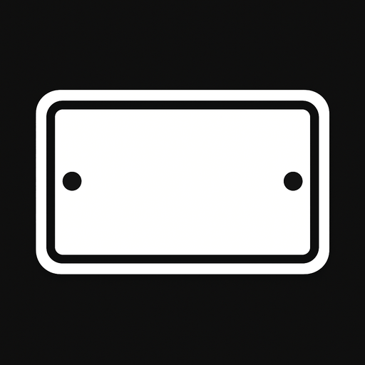 a white sign, flat design.
In-Game asset.  2d.  High contrast.  No shadows