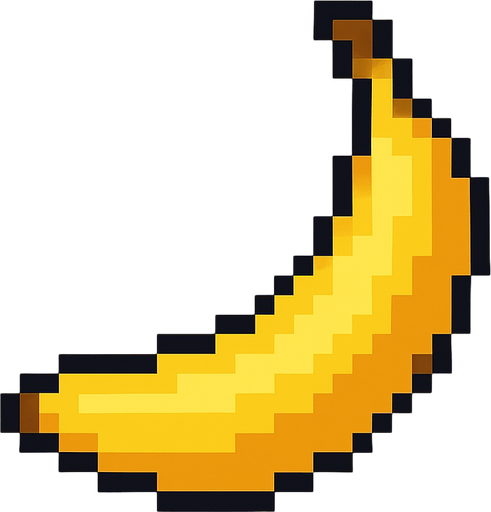 make pixel art 2d banana.
In-Game asset.  2d.  High contrast.  No shadows
