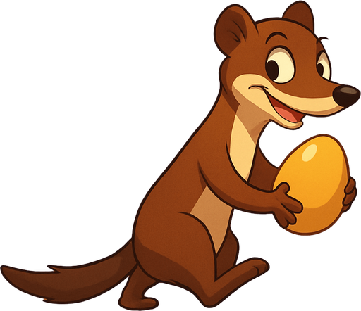 Fullscreen modern App Store landscape banner, 16:9, high definition, for a game titled "Sneaky Weasel: Egg Heist" and with the description "Play as a sneaky weasel stealing eggs from a chicken coop while avoiding the watchful farmer. Grab eggs from under sleeping hens, escape with them for 10 points each, and try to clear the entire coop without getting caught. Success means a delicious egg feast for your weasel!". No text on banner!