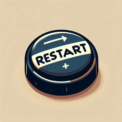 button with the word restart on it.
Single Game Texture. In-Game asset. 2d. Blank background. High contrast. No shadows.