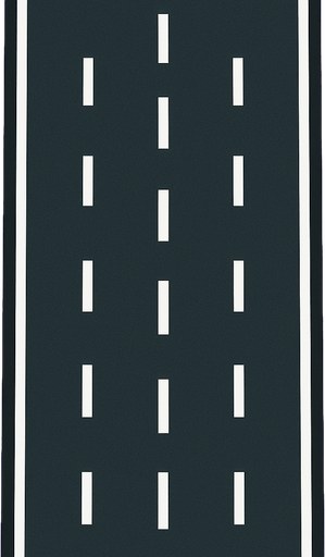 a highway road but top view.
In-Game asset.  2d.  High contrast.  No shadows