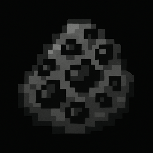 Coal ore.
In-Game asset.  2d.  High contrast.  No shadows