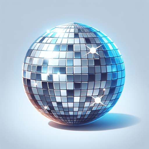 Bola disco.
Single Game Texture.  In-Game asset.  2d.  Blank background.  High contrast.  No shadows