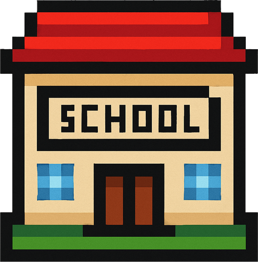School tile 2d pixilated topdown.
In-Game asset.  2d.  High contrast.  No shadows