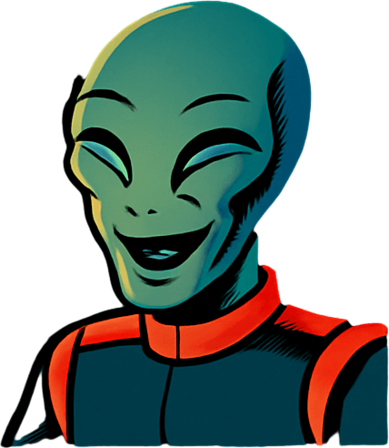 Make alien in 4th panel laugh