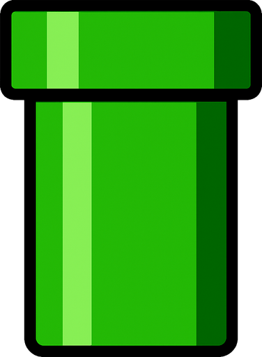Green pipe.
In-Game asset.  2d.  High contrast.  No shadows