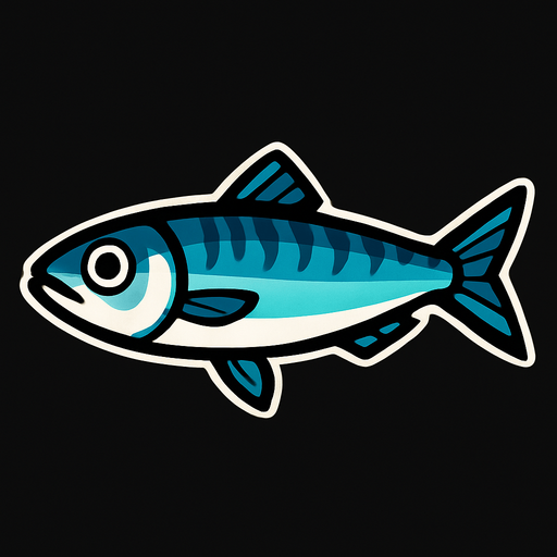 sardine.
In-Game asset.  2d.  High contrast.  No shadows