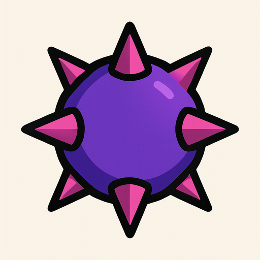 Bola con pinchos.
In-Game asset.  2d.  High contrast.  No shadows