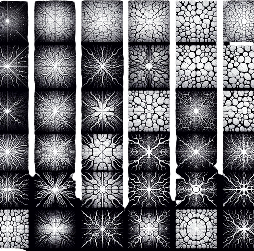 2d sprite sheet of white cracks. black background