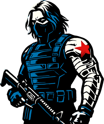 winter soldier.
In-Game asset.  2d.  High contrast.  No shadows