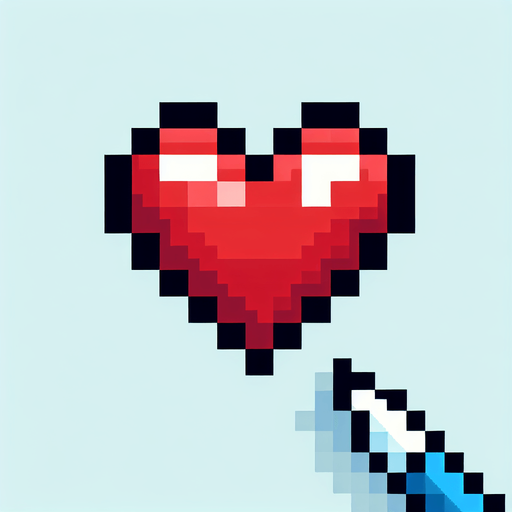 pixalated heart empty Single Game Texture. In-Game asset. 2d. Blank background. High contrast. No shadows.