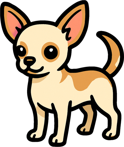 Chihuahua.
In-Game asset.  2d.  High contrast.  No shadows