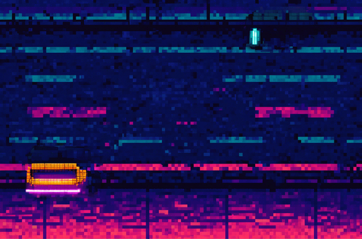 cyberpunk pixel art asphalt street. In-Game asset. 2d. High contrast. No shadows, street debris