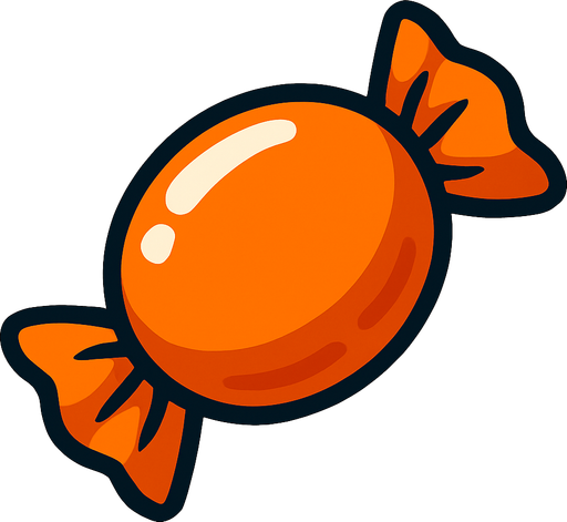 Turuncu şeker.
In-Game asset.  2d.  High contrast.  No shadows