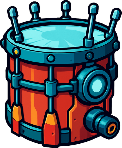 Tambor evolucionado.
In-Game asset.  2d.  High contrast.  No shadows
