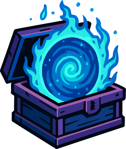 mytic portal in box.
In-Game asset.  2d.  High contrast.  No shadows