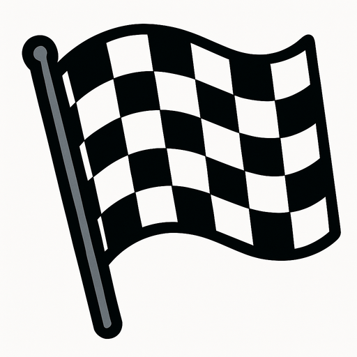 Imagen de bandera de carrera.
In-Game asset.  2d.  High contrast.  No shadows