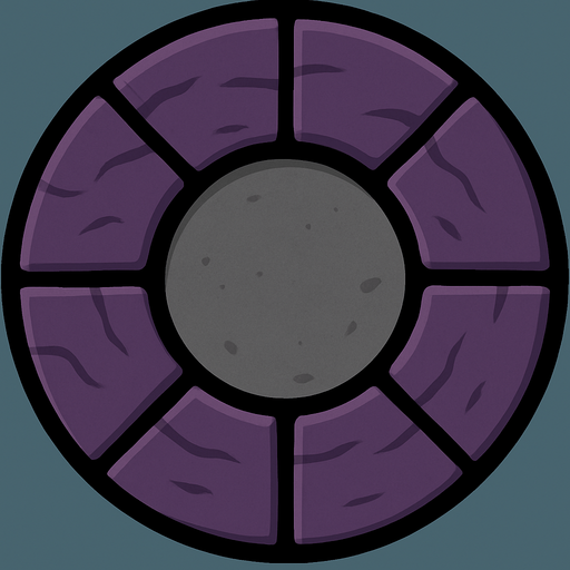 Make a circle of purple tiles whit a hole of cement