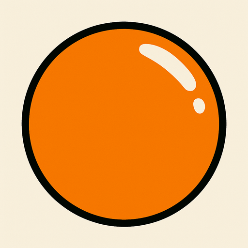 orangeBall.
In-Game asset.  2d.  High contrast.  No shadows