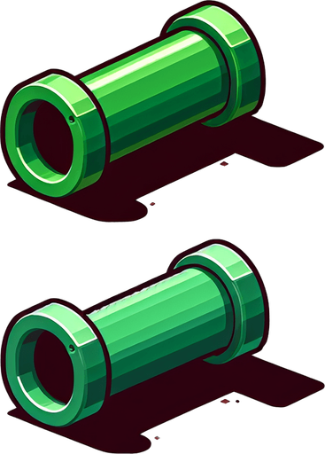 Mario pipe up and down side.
Single Game Texture. In-Game asset. 2d. Blank background. High contrast. No shadows.