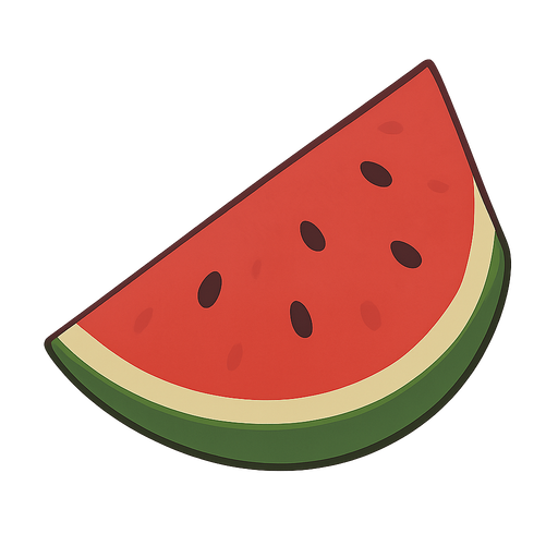 karpuz. No background. Transparent background. Blank background. No shadows. 2d. In-Game asset. flat