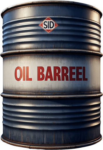 oil barrel.
Single Game Texture. In-Game asset. 2d. Blank background. High contrast. No shadows.