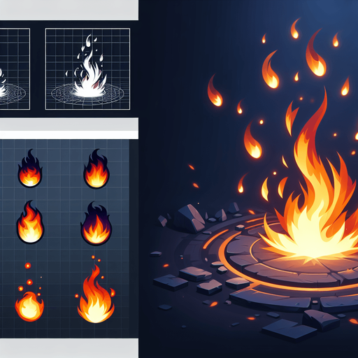 fire
Single Game Texture. In-Game asset. 2d. Blank background. High contrast. No shadows.