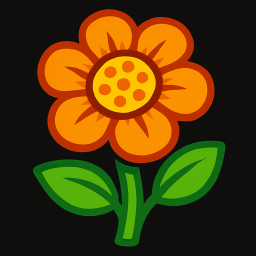 Flower.
In-Game asset.  2d.  High contrast.  No shadows